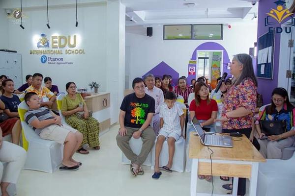 Speakers and parents at the Education Talk Show, photo 1